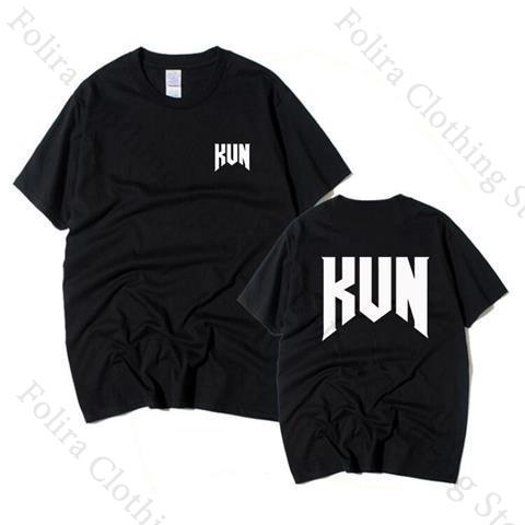 Kun Letter Print Tshirts for Fans Cotton Tshirts for Women Unisex Summer Tops Short Sleeve Tee Casual Top Women Pullovers