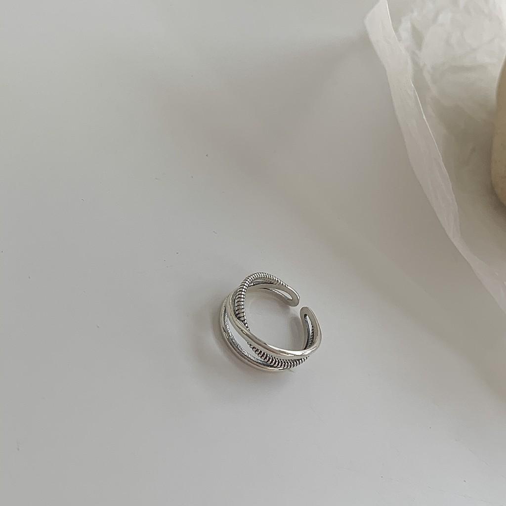 

Design Geometric Sophisticated Adjustable Ring Retro Silverplated Jewelry For Women J1118