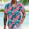Men's Vintage Button Down Bowling Shirts Short Sleeve Summer Beach Shirt