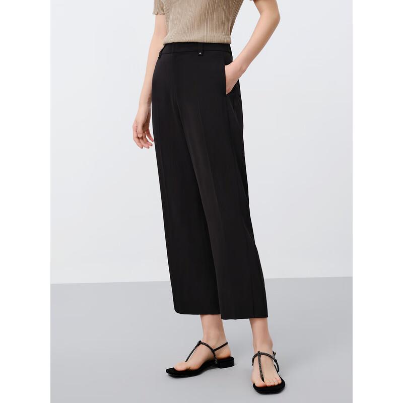 Annacoco Women's Summer Beaded Elastic Waist Casual Pants