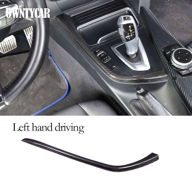 For BMW 3 4 Series F30 F31 F32 F35 2013-2019 Real Carbon Fiber Car Console Gear Shift Panel Decoration Cover Trim Stickers