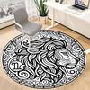 1pc Lion Mandala Carpet, Round Non Slip Durable Large Size Office Carpet, Suitable for Office
