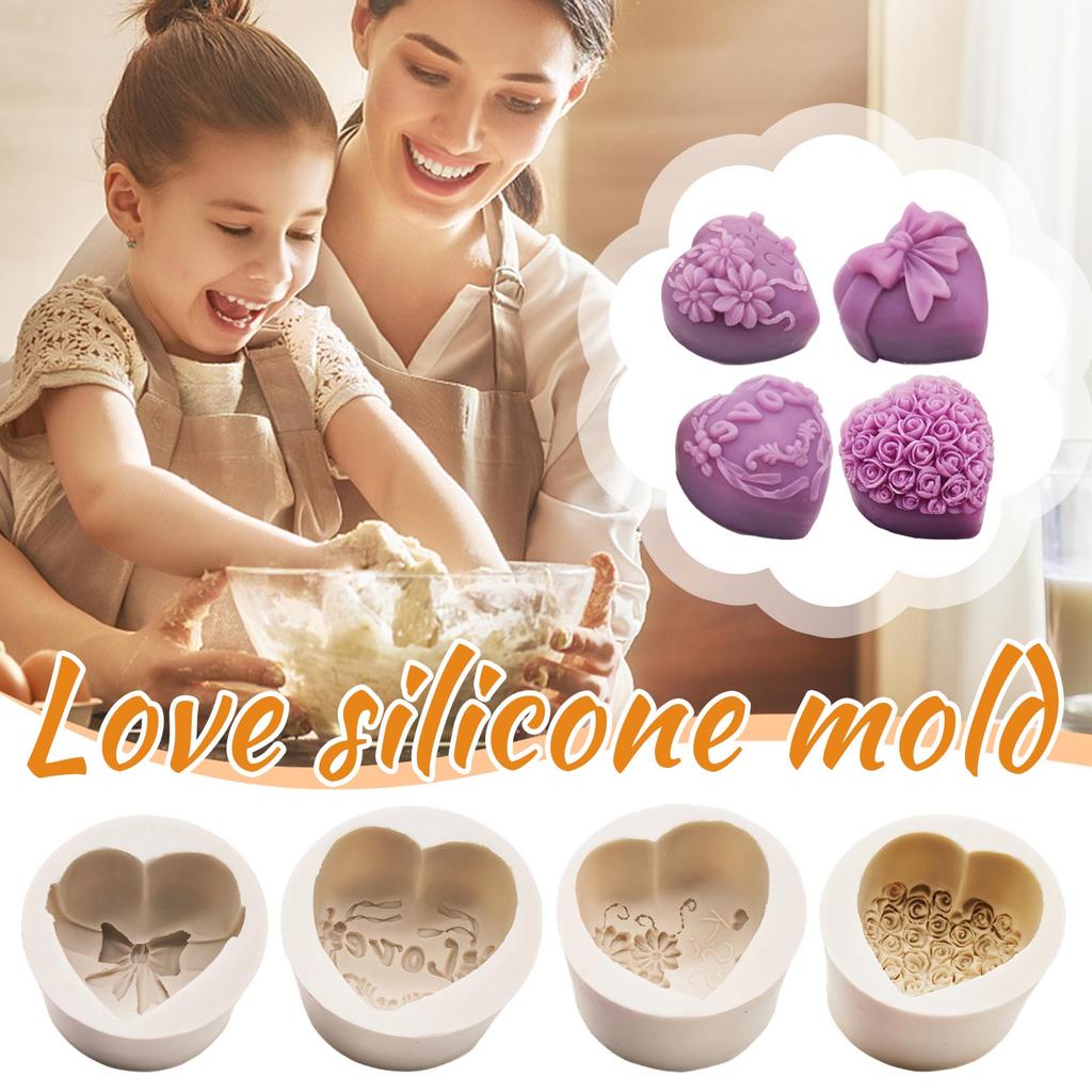 Heart Shaped Silicone, Suitable For Making Candles, Cakes, Soaps.