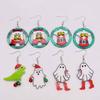 Creative Christmas Ghost Dinosaur Santa Bell Earrings – Acrylic Pendant