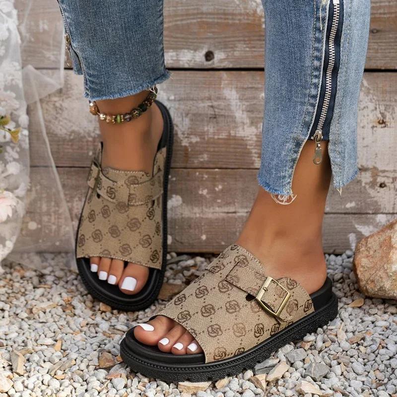 Fashion Summer Women Slippers Luxury Platform Sandals Street Outdoor Clogs Breathable Beach Slippers Flip Flops Comfortable Home Shoes