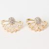 Women Fashion Shiny Rhinestone Hollow Out Ear Jacket Stud Earrings Jewelry Gift