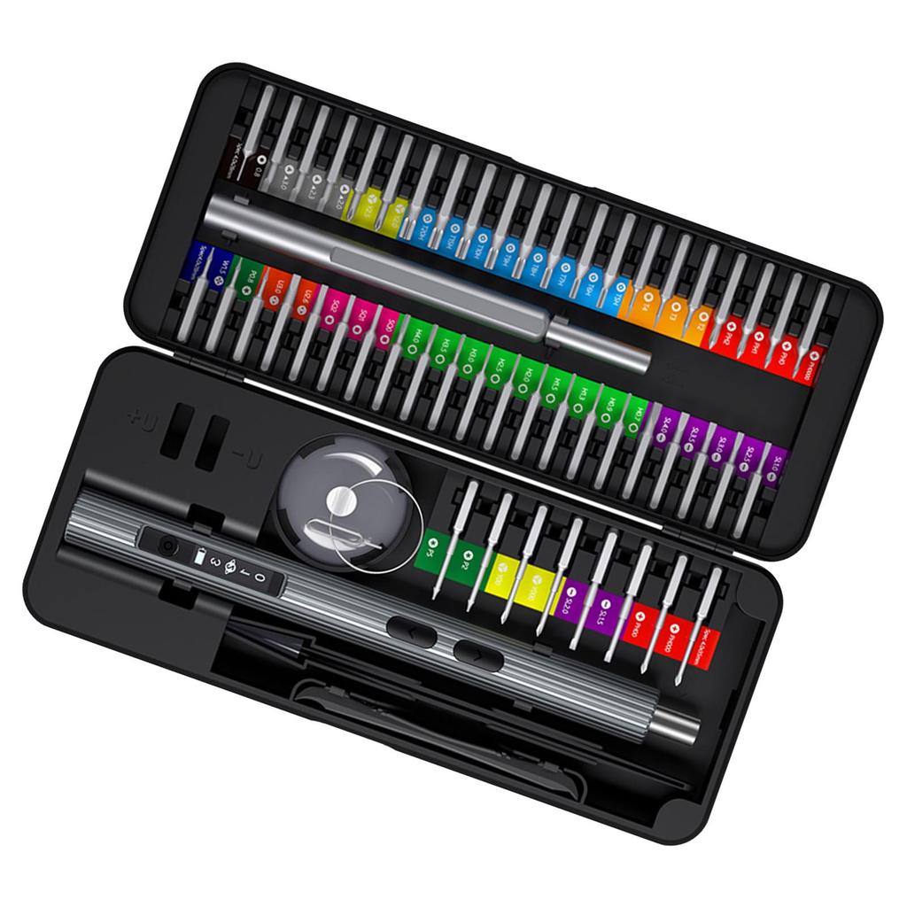 Screwdriver Tool Kit with Electric and Manual Handle 50Pcs S2 Steel Bits for Daily Maintenance Disassembly