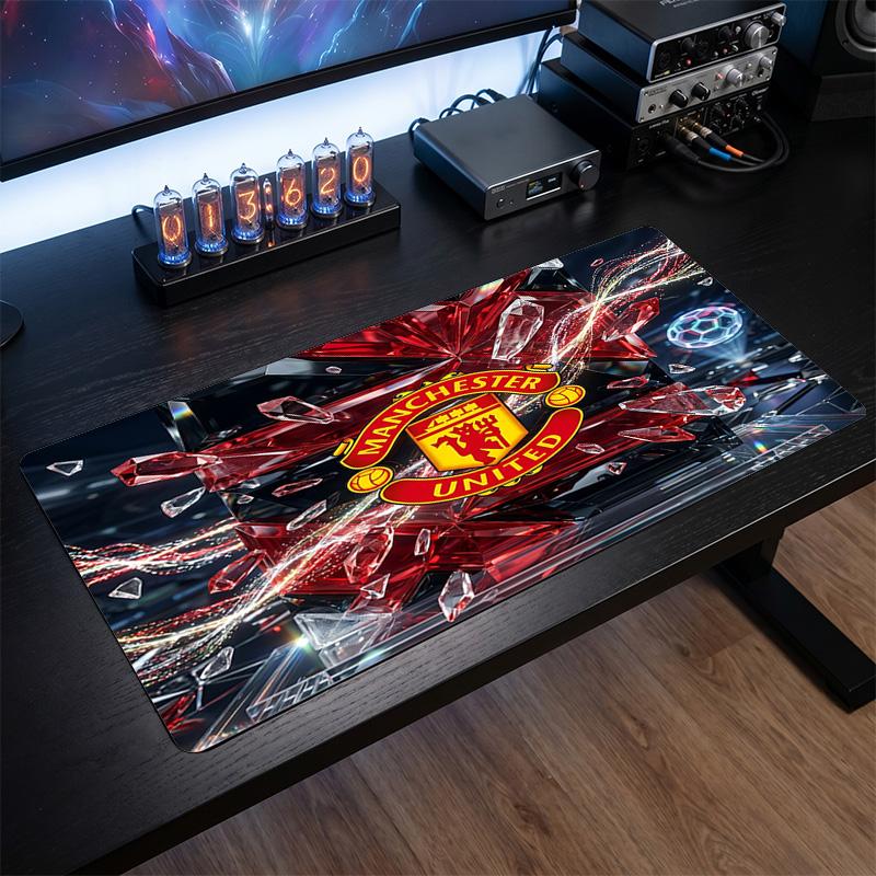 Manchester United Aufdruck Großes Mauspade, Rutschfeste Weiche Gummi Gaming Schreibtischmatte für Büro Laptop Computer Dekor