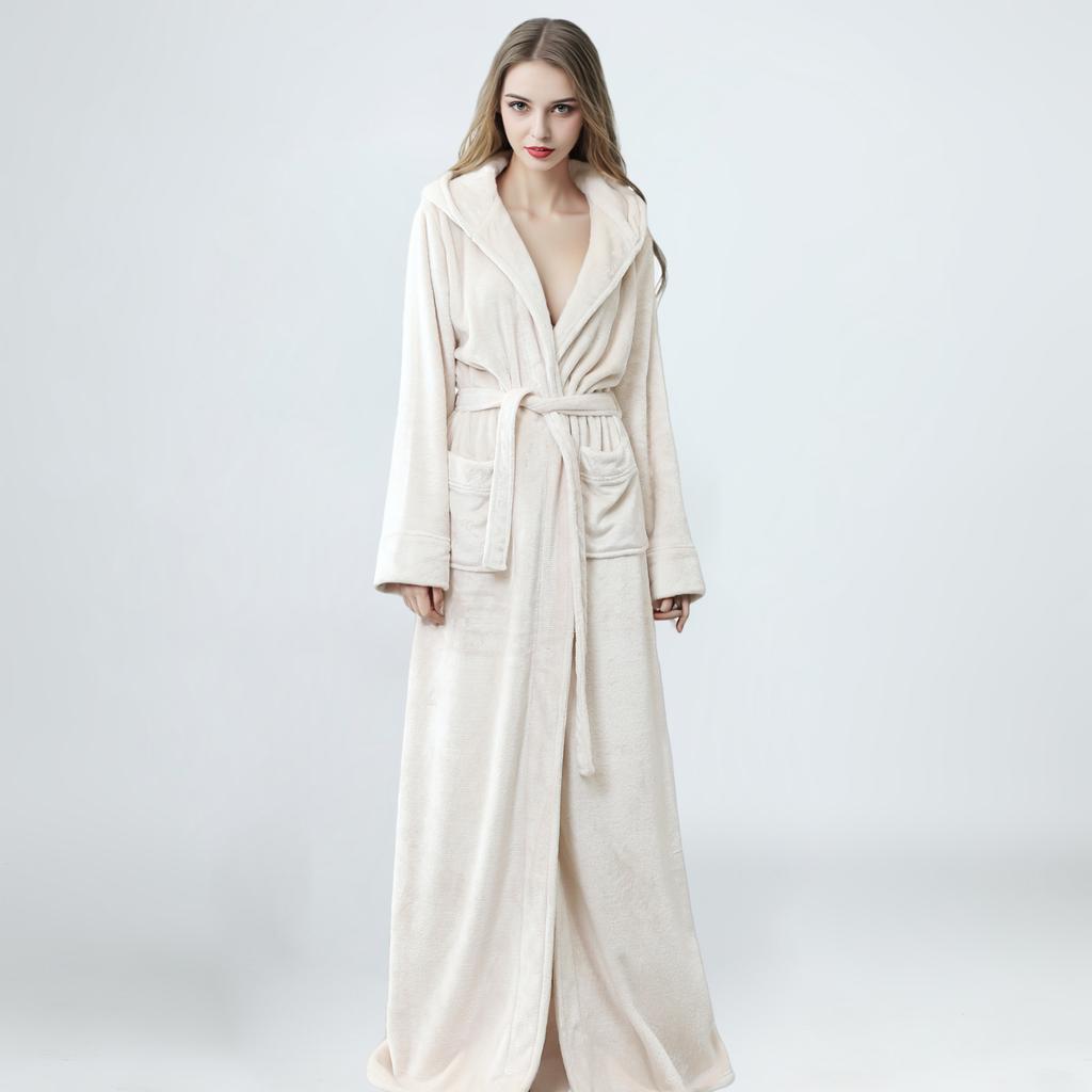 Halat de Baie cu Glugă de Iarnă pentru Bărbați Halate de Baie Lungi din Pluș cu Glugă Halat de Baie Confortabil și Călduros Halat de Spa Pufoasă cu Buzunare Halat de Casă pentru Bărbați Halate Pufoase din Fleece