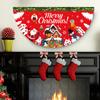2025 Christmas Half-Fan Banner Seasonal Front Door And Garden Bunting Flag Christmas Celebration Door Hanging Decoration