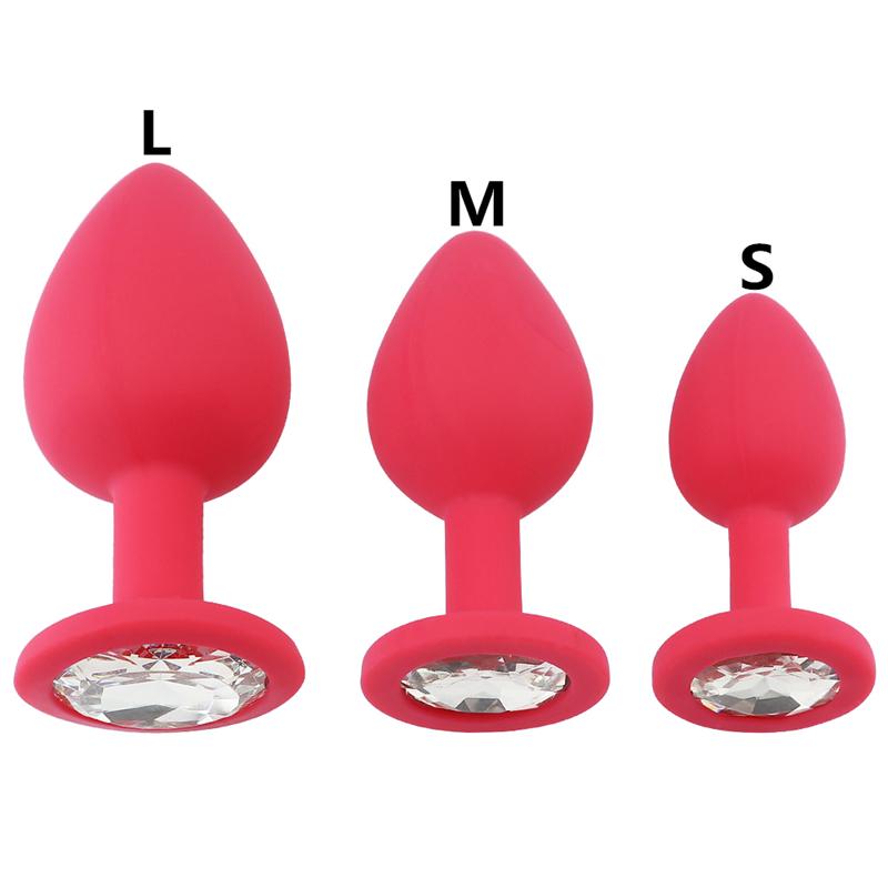 3Pcs/Set Safe Butt Plug With Crystal Detachable Jewelry Anal Plug Vagina Clitoris Vibrator Sex Toy