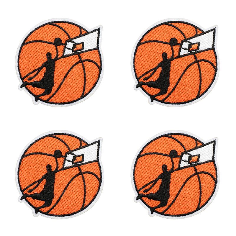 10pcs Wholesale Sports Theme Embroidered Patches On Clothes Jackets Cartoon Basketball Decoration Iron On Patches For Clothing 