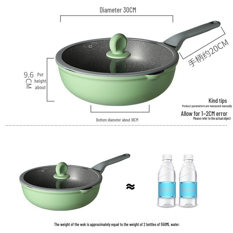 COOKER KING Bamboo Green Stone 3-Piece Non-stick Cookware Set