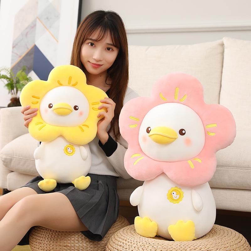 Sunflower Duck Doll Plush Toy Flower Duck Duck Doll Children's Pillow Girls Sleeping Ragdoll