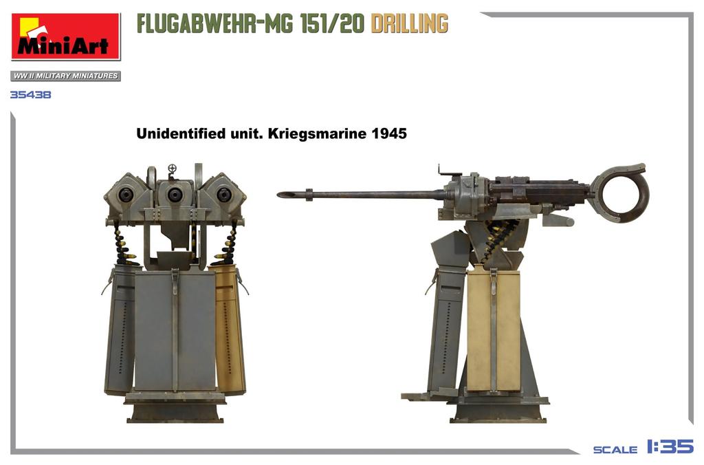 MiniArt German 2cm Triple Gun Drilling 1/35 WW.II Anti-Aircraft 151/20