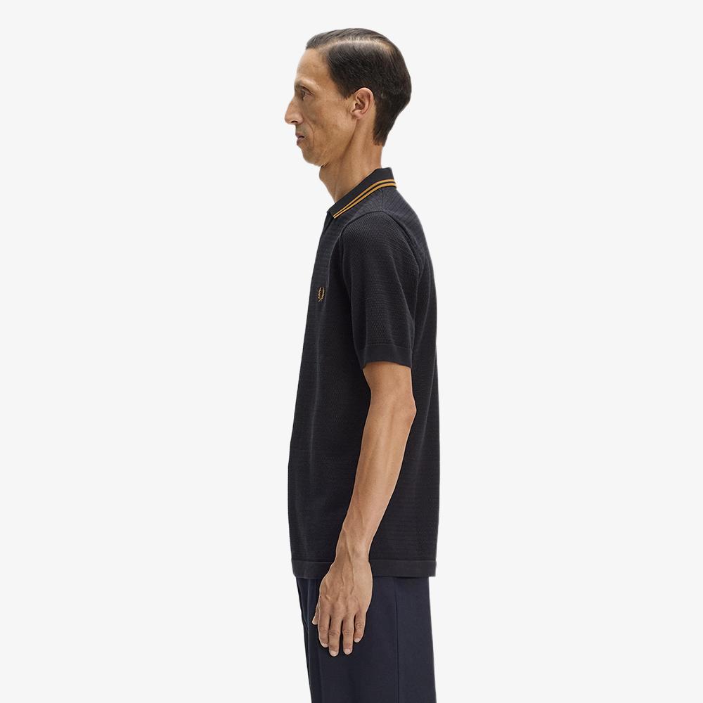 FRED PERRY [Sharp] Pointel Knit Shirt - Black Afpm2612330-102