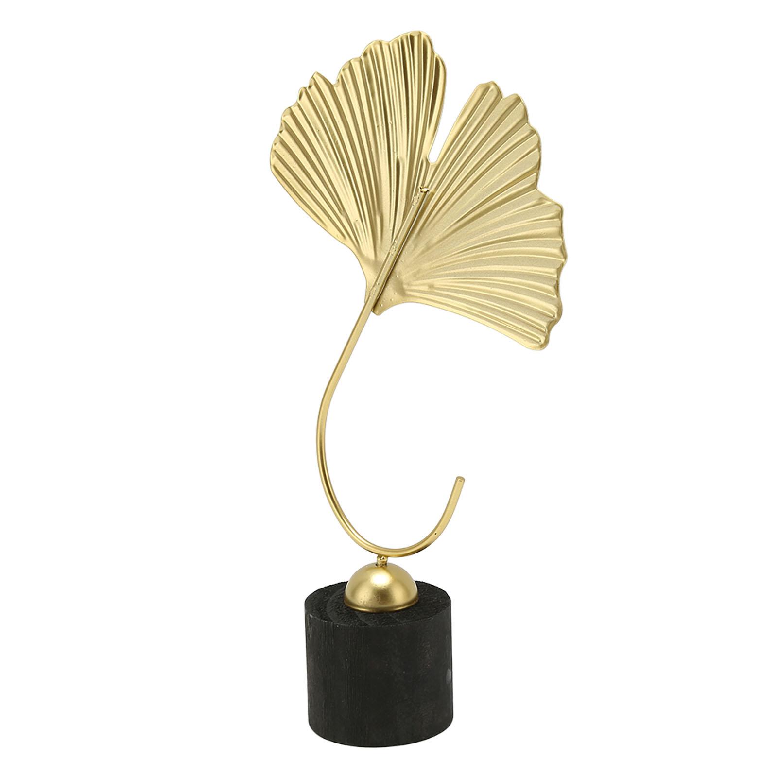 

Украшения в виде листьев гинкго Простая золотая скульптура для украшения стола в виде листа гинкго с деревянной подставкой для
