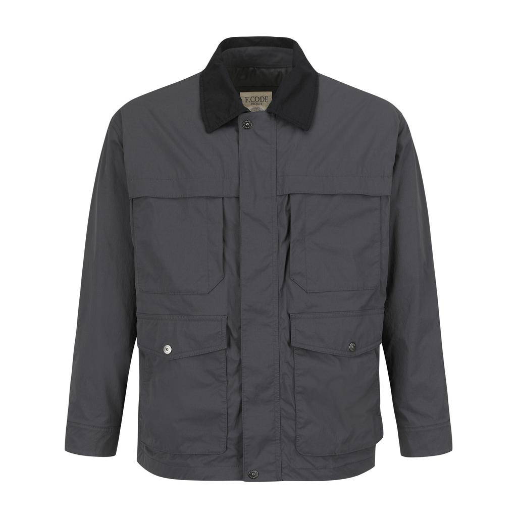 Ferraromilano Garment-Washed Field Jacket Charcoal (Am0Goav15138)
