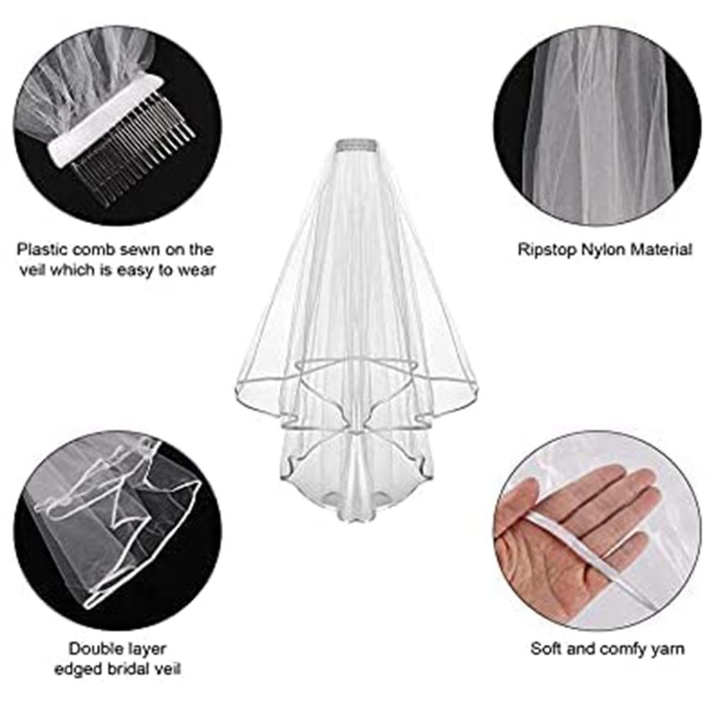 Bachelorette Party Bride To Be Bridal Shower Wedding  Veil Headband Shoulder Strap Banner Set Wedding Party Decoration Supplies