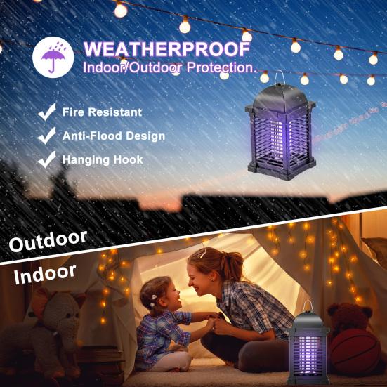 Insektenvernichter Mückenvernichter Licht Wasserdicht FR-ABS 4200V Elektrischer Schlag 20W Austauschbare Glühbirne