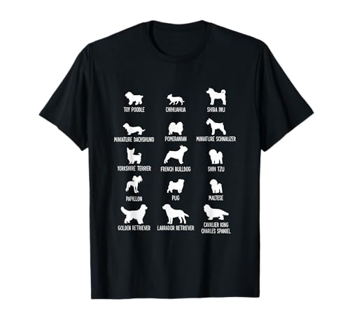 Dog list, breeds, puppies, dog lovers, stylish, gift ideas, design, funny T-shirts
