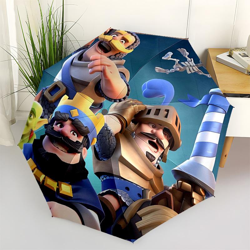 Clash Royale, Heroes- Automatic Opening and Closing, 8-rib Structure Portable Umbrella, Suitable for Men and Women In All Seasons - Perfect