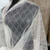 Gold thread iridescent rhombic mesh fabric suitable for wedding dresses formal gowns and handmade DIY clothing fabrics