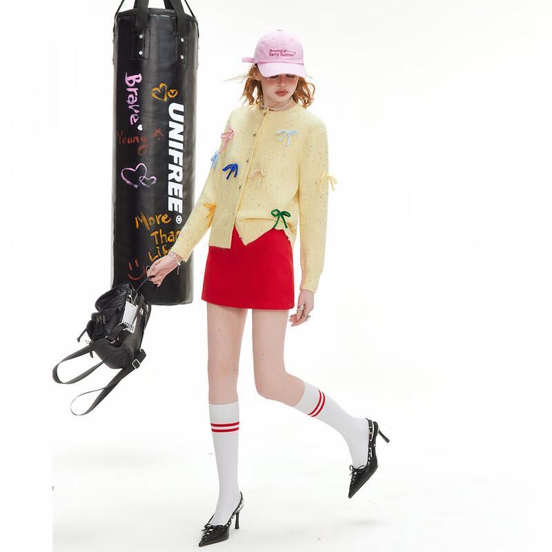 

UNIFREE Women s Sweet Bow-Knot Knitted Cardigan One Size