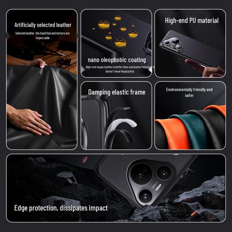 Coolifeng Genuine Leather-Feel Phone Cases for Huawei Pura Series
