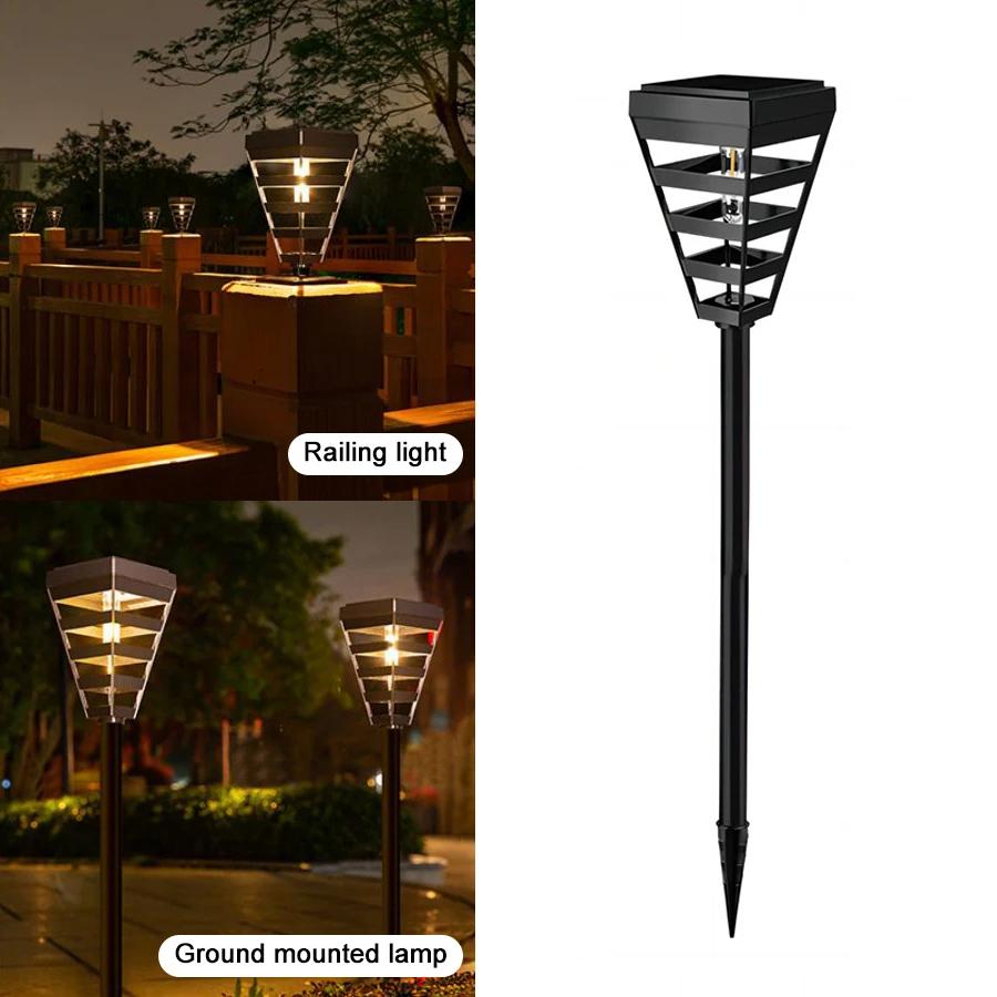 

DS026 3000K Solar Lawn Light Waterproof 200LM Garden LED Stake Lamp for Home Patio Yard (Warm Light) Type A