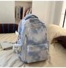 Schoolbag New High-value, Fresh and Sweet Literary Tie-dye Backpack, Lightweight Spring Outing for Junior High School Students, Mountaineering 
