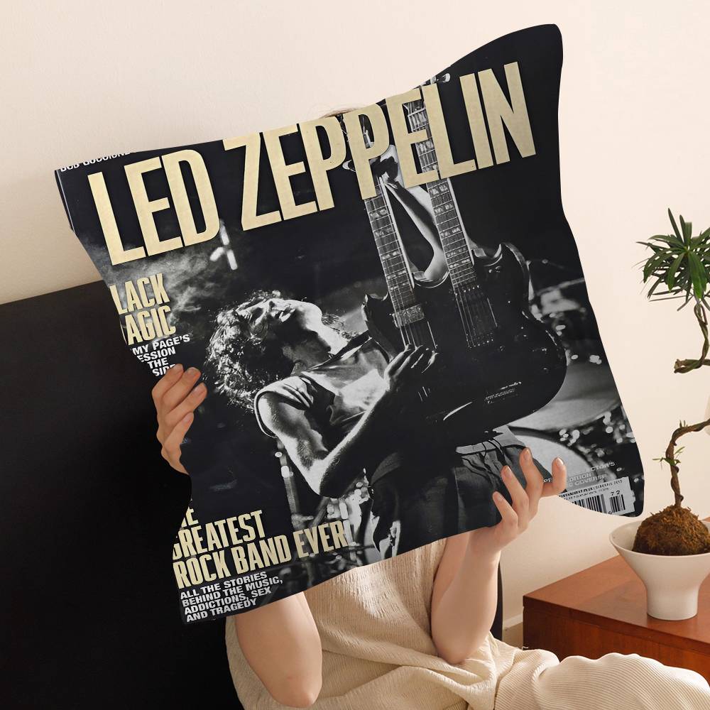 Band L-Led Z-Zeppelin Kissenbezüge Cartoon Sofa Dekoratives Zuhause Zweiseitiger Druck Kurzer Plüsch Niedlicher Kissenbezug