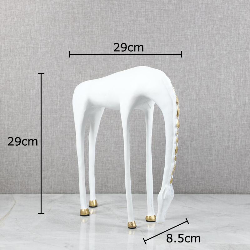 Creative Long Necked Horse Statue Desk Decoration Minimalist Horse Sculpture Metal Crafts Ornaments Room Aesthetic Decor