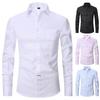 2025 Spring/Summer Men's Large Solid Color Casual Long Sleeve Shirt