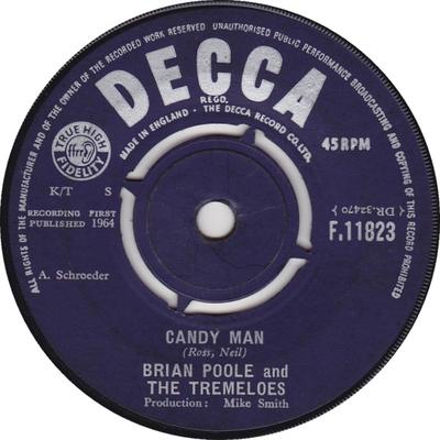 7inch Record BRIAN POOLE  THE TREMELOES  Candy Man F11823 Decca 1964 UK Rock Used