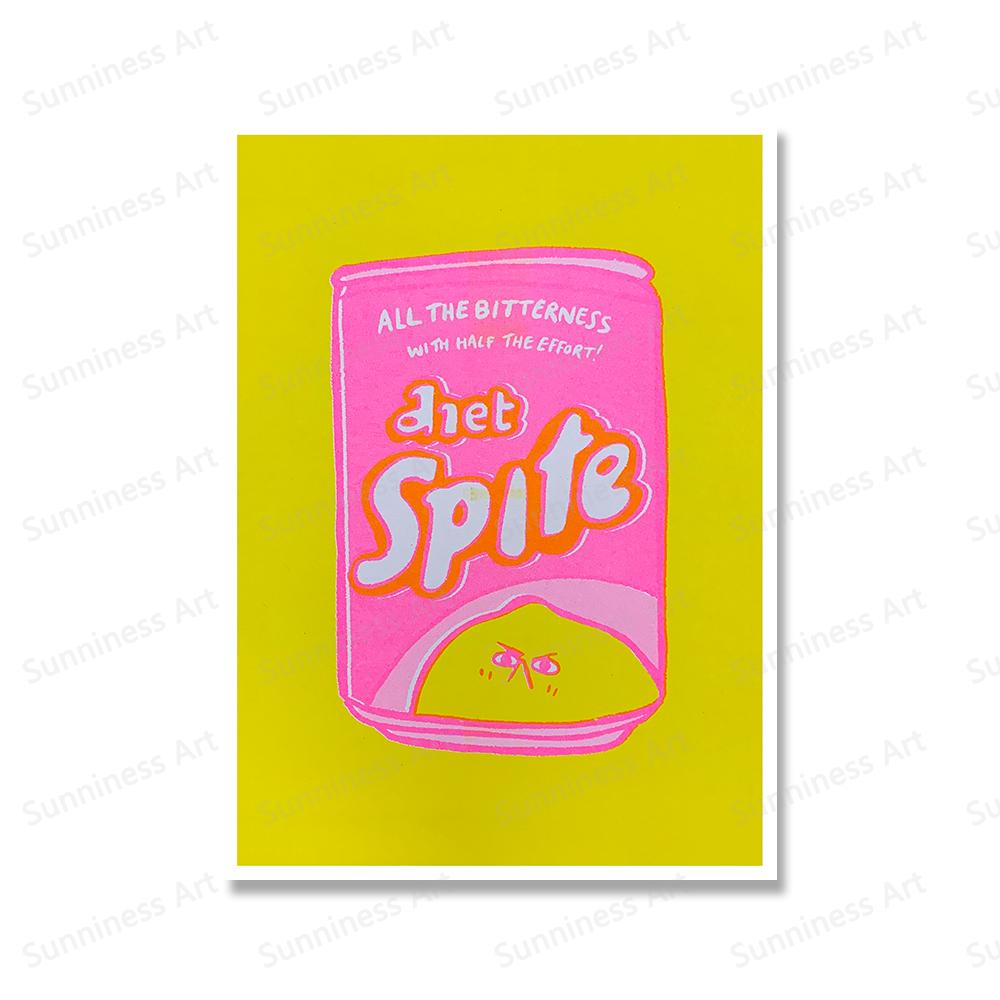 

Как не быть озлобленным Милый фрукт Лимон Книга Плакат Напиток Can Spite Печать Холст Картина Настенные Картины Гостиная 40x50cm No Framed красный