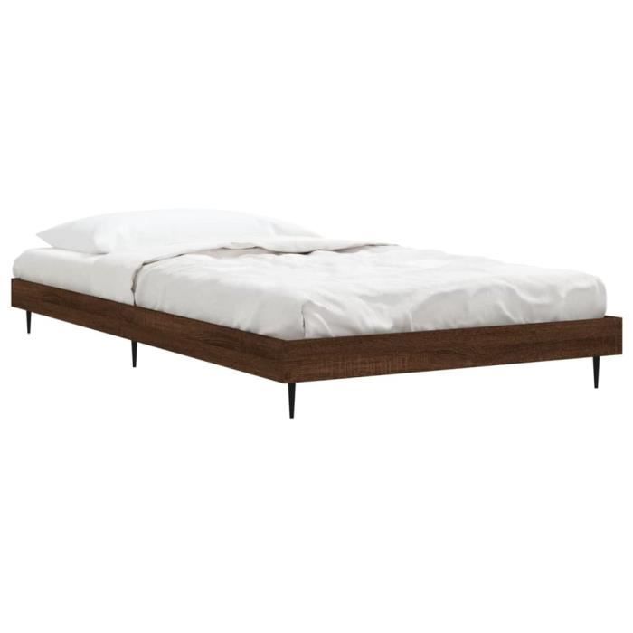 VidaXL Cadre de lit chêne marron 100x200 cm bois d'ingénierie 832268