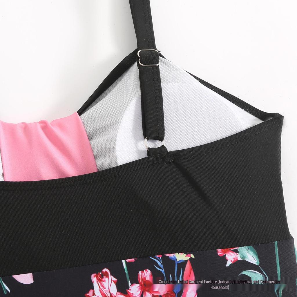 2025 European & American Plus Size Boyleg Quick-Dry Tankini Swimsuit