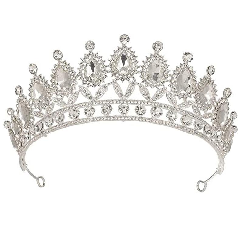 Brautkrone, Barock-Tropfen-Diamant-Prinzessinnenkrone, Performance-Geburtstags-Tiara, Hochzeitskleid-Zubehör