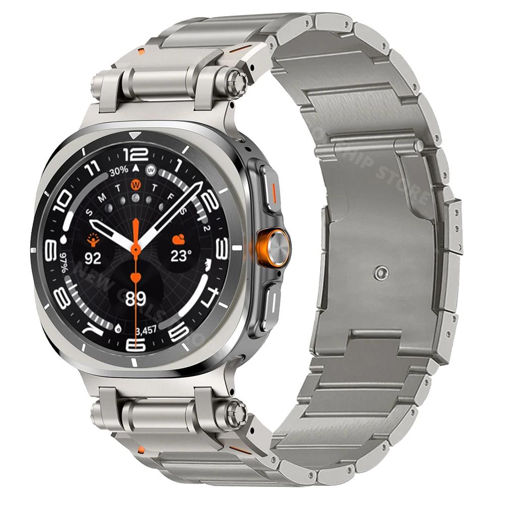 Titanium Band for Samsung Galaxy Watch 8 44mm 40mm 8 Classic 46mm Luxury Strap Correa for GALAXY ULTRA 2025 2024 Mens Bracelet