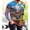 Vintage Punk Street Style Men's Long Sleeve T-Shirts Spring Autumn 3D Printing Youthful Vitality Tops Tees Plus Size 6XL