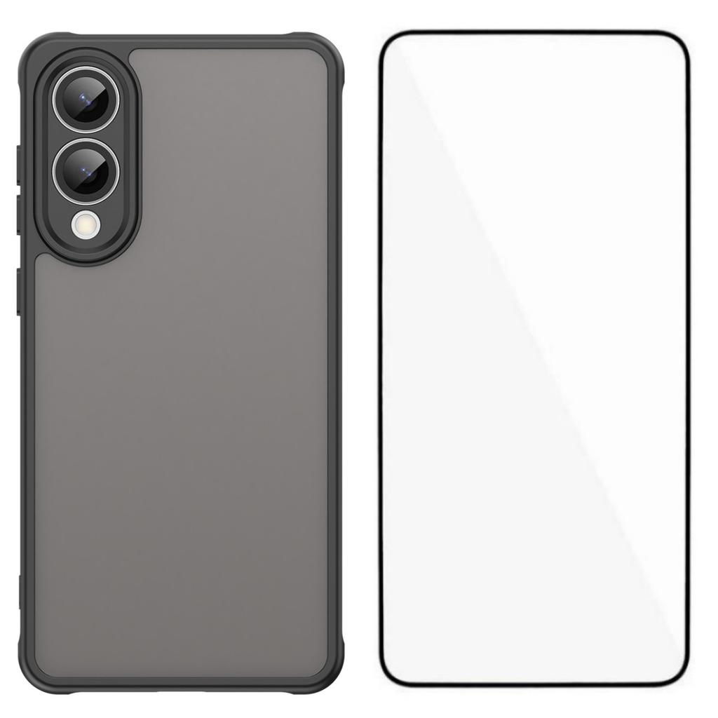 For Samsung Galaxy S25 Edge Case with Screen Film WANLONFENG FD Series Skin Touch TPU PC Phone Back Cover