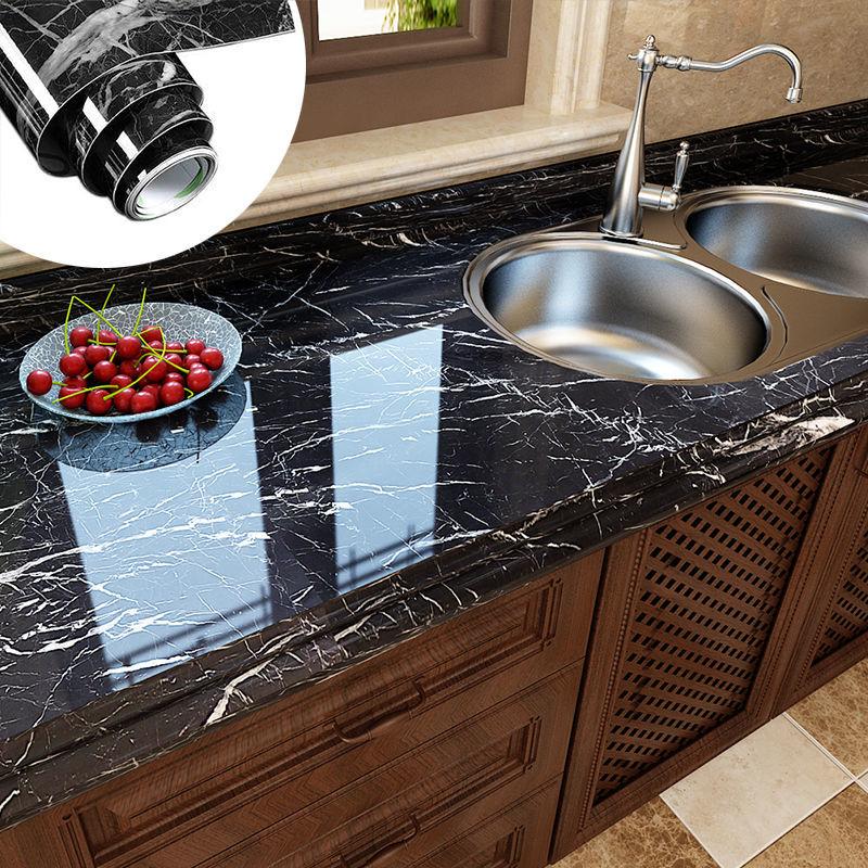 PVC Self Adhesive Modern Waterproof  Marble Wallpapers DIY Contact Paper Wall Stickers Bathroom Kitchen Countertops Home Decors