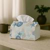 1pc Coastal Vintage Decorative Tissue Box Cover - Seashell Starfish Design, Waterproof, Multi-Purpose for Home & Car Decor, Desktop, Creative, Napkin 