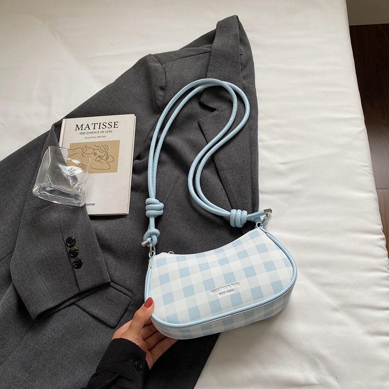 

Niche bag women s new summer fashion plaid messenger bag single shoulder underarm small square bag