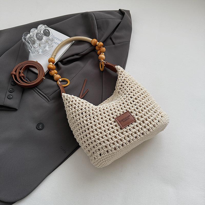Large capacity woven bag women's summer new versatile shoulder messenger bag seaside vacation wind beach bag