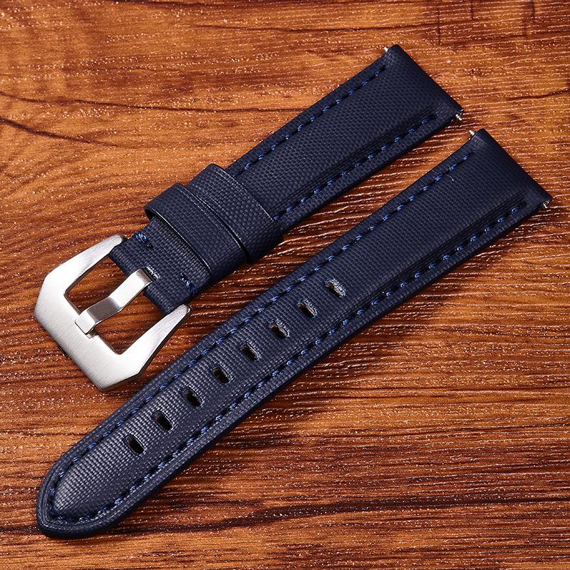 20mm22mm24mm26mm Panerai Nylon Strap Soft Watch Strap Accessories 24mm-Silver buckle