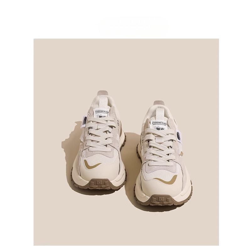 Dad Shoes Women's Shoes 2025 Spring New Retro Color Matching Forrest Gump Shoes Fried Street Heavy Industry White Platform Sneakers