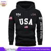Herren Kapuzenpullover mit USA-Flaggen-Print - Trendiger Herbst-/Winter-Pullover