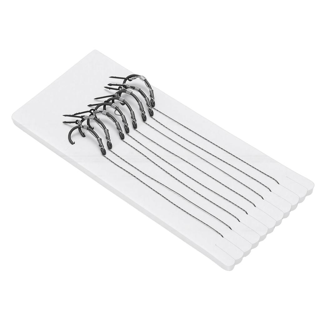 European Lure Straight Needle Feeder Rig Carp Fishing Hook with Barbs Durable Anti-rust Alloy Copper Hooks for Freshwater Saltwater Bait 12#(8pcs)